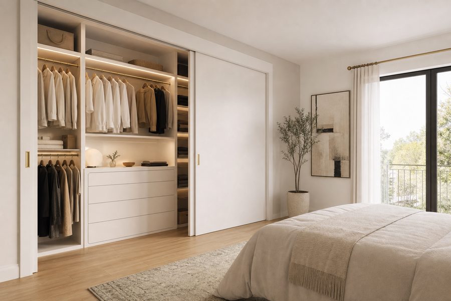 White Reach-In Closet